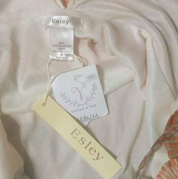 Esley boho maxi coral dress sz medium NWT *Z - Picture 2 of 5